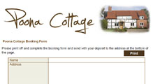 Booking Form for Poona Cottage